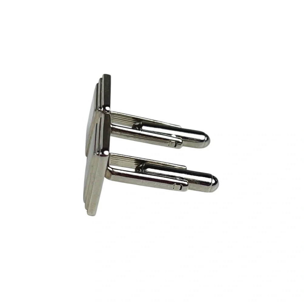 Chaps Ralph Lauren Silvertone Square Mother of Pearl Inlay Cufflinks Wedding